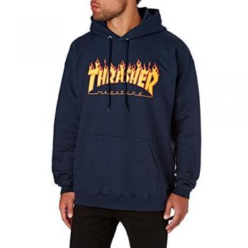 Thrasher Flame Logo Unisex Hoodie Navy Blue XL