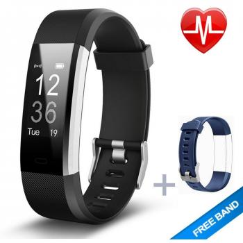 Pulsera deportiva inteligente, Lintelek Gps para running, Modo de multi-deporte, Monitor de ritmo cardíaco, sueño, Notificación de SMS, Impermeable IP67 para IOS y Android