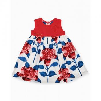 Vestido de talle alto con estampado floral