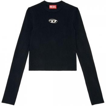 Diesel Women's M-Valari Ribbed Top in Black, Size Small