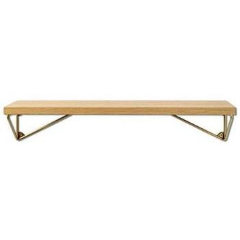 Maze Pythagoras XS Oak & Brass Shelf with Brackets