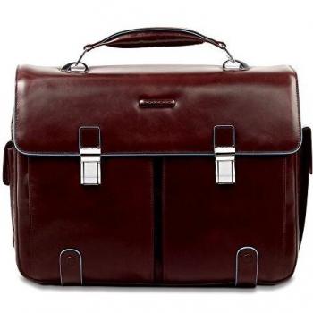 Piquadro Dark Brown Handbag with Multiple Features, Laptop Bags & Cases, unisex, Brown, Size: ONE SIZE