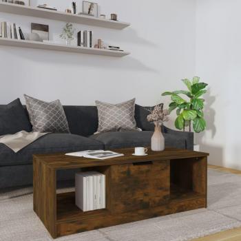 Mesa de centro de madera contrachapada de roble ahumado 102x50x36 cm