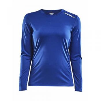 Craft Rush Women's Long Sleeve Polyester T-Shirt in Cornflower Blue, X-Small