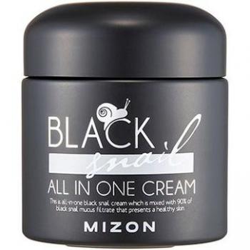 Mizon Black Snail All in One Cream 75mL - Cosmetics, contains snail mucin extract, deeply hydrates and nourishes skin, improves elasticity, reduces fine lines and wrinkles, suitable for all skin types