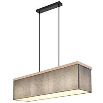 Lámpara Colgante Globo OSSI de Metal Negro Mate, 4 E27, Dimensiones: 120 cm H x 20 cm W x 80 cm D