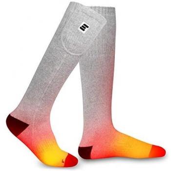EEIEER Calcetines Calefactables Recargables, Calcetines Electricos Calefactables 7.4V 2400mAh Doble Cara Calentado Calentador de Pies Hombre y Mujer Ideal para Esquí Senderismo Pesca Cámping