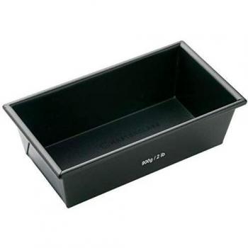 KitchenCraft Molde Rectangular Pan, Acero, Negro, 21 x 11 cm