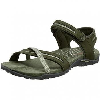 Merrell Terran Cross II, Sandalia con Pulsera Mujer, Verde