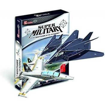 Puzzle 3D Mysliwiec F117 Nighthawk FA18 Hornet