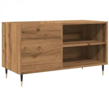 Mueble de discos roble artesanal 84,5x38x48 cm madera de ingeniería