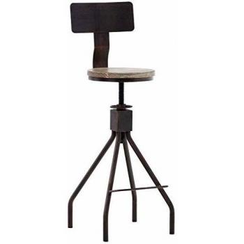 Taburete de bar industrial regulable en metal bronce CLP Elko