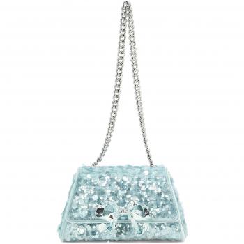 Self-Portrait Women's Sequin Bow Mini Shoulder Bag in Blue | AW23 Color 302 Color BLBLUE