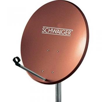 Antena Parabólica Schwaiger SPI550.2 de 60 cm, Acero Rojo Mate, 35.20 dB, DAB/DAB+/UKW/MW/LW