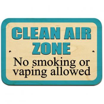 Aire limpio zona no fumar o verytea allowed 10 x 5 Letrero De Madera