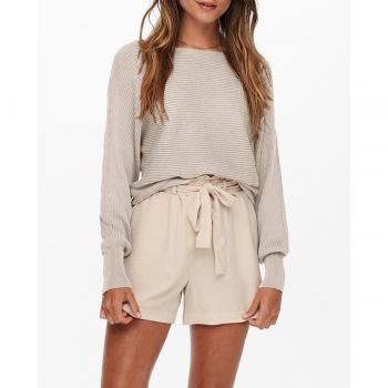 Jersey de mujer acanalado con cuello barco de la marca ONLY