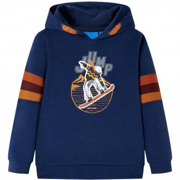 Sudadera con Capucha de Niños Estampado Oso Snowboard Ropa Infantil Azul Marino talla 92