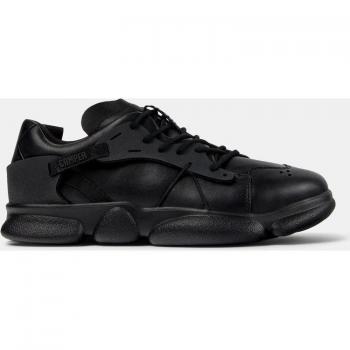 CAMPER Karst - Men's Black Sneakers in Smooth Leather/Cotton Fabric