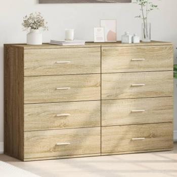 Aparador Sonoma de Madera Multicapa 60x39x80 cm en color Marrón (2 Piezas)