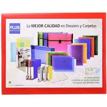 Plus Office B183-RD - Carpeta con solapas, A4, rojo