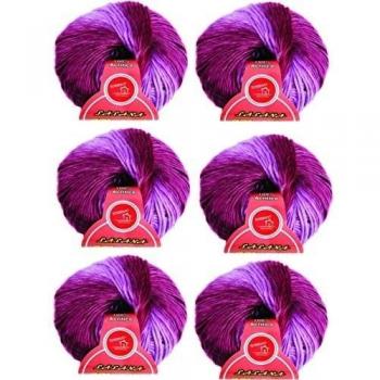 LALANA JIMENA 2372- PACK de 6 ovillos de 70grs cada uno para tejer. Multicolor