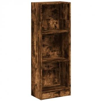 Estantería de madera de ingeniería roble ahumado 40x24x109 cm, librería, estante de almacenamiento, color marrón