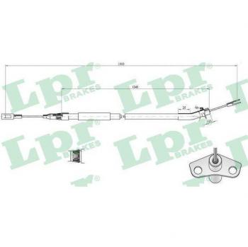 Cable de Freno de Mano LPR C0448B con Accionamiento Trasero