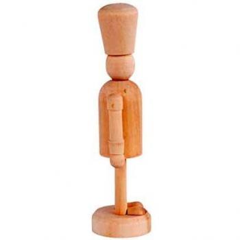 Cascanueces de Madera para Pintar, 13 cm, Natural, Diámetro de 3,5 cm