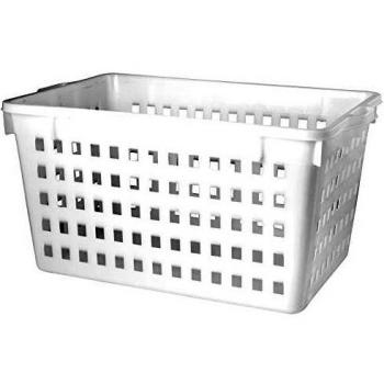 Cesta rectangular perforada blanca 80x52x40 mm, capacidad 100 litros, resistencia 2200 Hd5