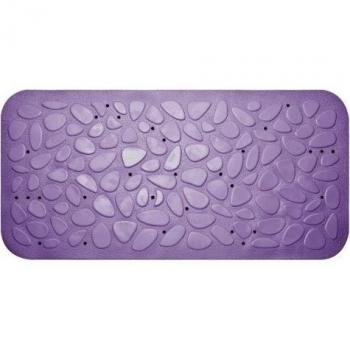 Toyma M292637 - Alfombra baño caucho piedras 54x54 lila