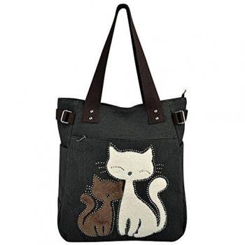 Vbiger Bolsos Totes para Mujer con Lona Linda del Gato