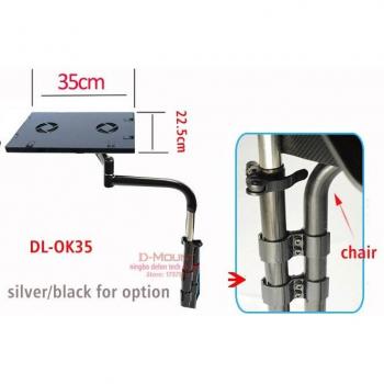 Soporte Multifuncional para Teclado de Silla Redonda con Movimiento Completo, Montaje en D, Soporte para Escritorio y Portátil, Alfombrilla de Ratón de Acero Inoxidable, Capacidad 20