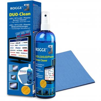 Rogge 250ml Multi-Screen Cleaner with Duo-Clean Microfiber Cloth for TFT, Plasma, LED, LCD Screens