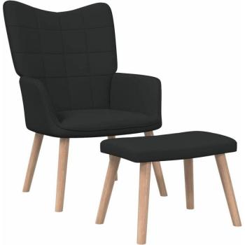 Sillón de relax con taburete tela negro