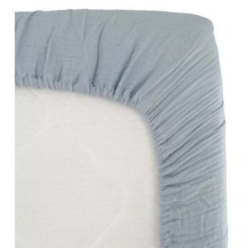 Sábana Bajera Envolvente Domiva de Gasa de Algodón Azul Vintage 70 x 140 cm