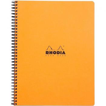 Cuaderno A4+ Rhodia Classic - Líneas horizontales + casilla en la parte superior para título + margen - Naranja/Negro