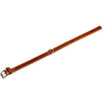 Collar para Perro Comfort de Piel Suave Marrón, 35 cm x 17 mm