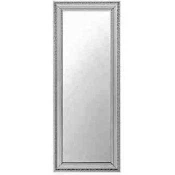 Espejo de pared Vertou en material sintético blanco y plateado 130x50 cm vertical elegante para salón y dormitorio