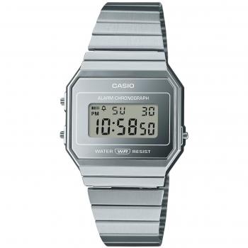 Casio Vintage Digital Stainless Steel Quartz Watch with Silver Dial - Unisex A700WEV-7A