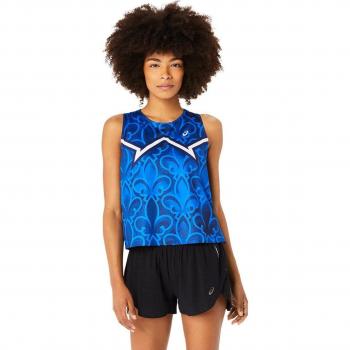 Camiseta de mujer Asics Nations Run Tank tirantes azul L