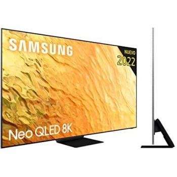 Samsung TV Neo QLED8K 2022 875QN800B-Smart TV de 75con Resolución 8K,Quantum Matrix Technology Pro,Procesador Neural 8K con Inteligencia Artificial,Quantum HDR 2000,70W Dolby Atmos y Alexa Integrada