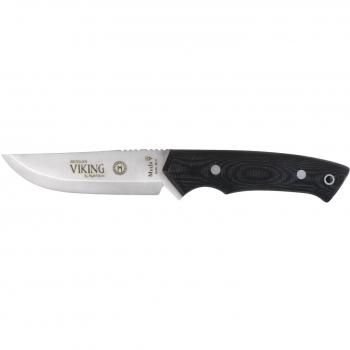 Cuchillo de Caza Muela Viking, Cachas Micarta Negra, Hoja 11 cm, Peso 228 gr, Funda Piel Negra, VIKING.M-11M + Tarjeta Multiusos