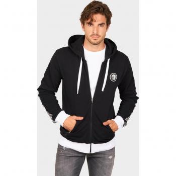 Skull Rider - Sudadera de hombre Old Skull de algodón orgánico con capucha y cremallera
