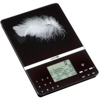 Báscula de Cocina Digital smartLAB - 5kg con Análisis Nutricional para Dieta, Ideal para Diabéticos