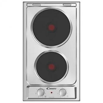 Placa de Cocción Eléctrica Candy CE32XK 30 cm, Acero Inoxidable, 2 Zonas