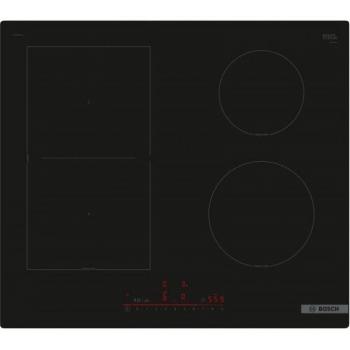 Placa de inducción Bosch PVS61RHB1E - 60 cm, 3 zonas de cocción, control táctil, función PowerBoost, temporizador, superficie de cristal vitrocerámico, marco de acero inoxidable