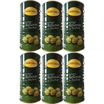 Aceitunas rellenas gigantes lata de 2 kg. de Campomar [PACK 6 UNIDADES]
