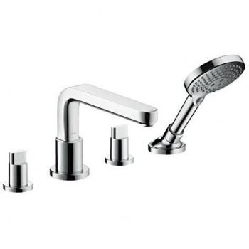 Hansgrohe 27081400 Metris S Grifo de 4 agujeros para borde de bañera, caño 22 cm, Cromo