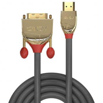 LINDY 1m Gold HDMI to DVI-D Cable, 1920x1080@60Hz