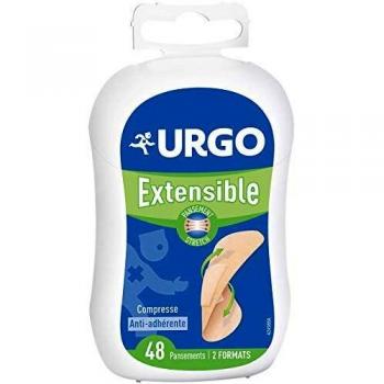 Urgo – Apósitos – Extensible strech – Compresa antiadherente – Caja familiar: 48 vendajes